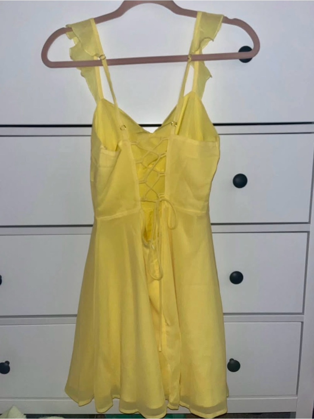 Yellow Ruffle Strap Sundress - Picture 2 of 2
